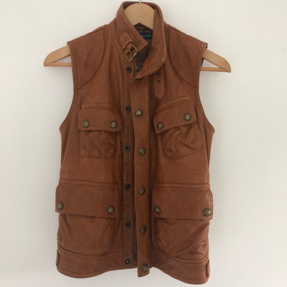 Ralph Laurent leather brown vest